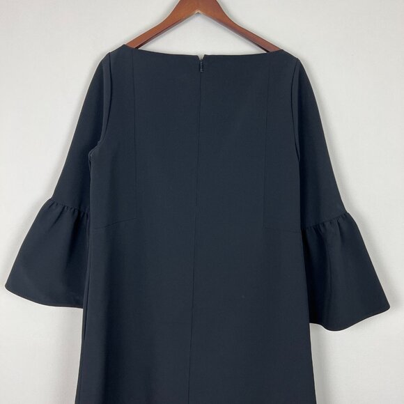 Lafayette 148 New York Dress Womens‎ 14 Black 3/4 Bell-Sleeve Sheath Knee Length - Picture 7 of 10